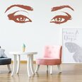 Vinyyli seinätarra kauniilla silmillä, vaaleanpunainen, sisustusdekorointi - 120 x 45 cm