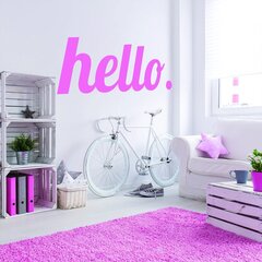Vinyyli seinätarra, tekstillä "Hello" vaaleanpunaisena, sisustustarra - 140 x 48 cm. hinta ja tiedot | Sisustustarrat | hobbyhall.fi