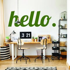 Vinyyli seinätarra tekstillä "Hello" vihreässä värissä - sisustustarra kotiin ja toimistoon - 140 x 48 cm. hinta ja tiedot | Sisustustarrat | hobbyhall.fi