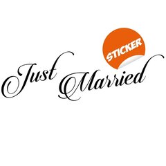 Just Married - Musta vinyyli seinälle tai autolle - 100 x 33 cm - Hääsisustus tai autodekoraatio. hinta ja tiedot | Sisustustarrat | hobbyhall.fi