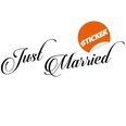 Just Married - Musta vinyyli seinälle tai autolle - 100 x 33 cm - Hääsisustus tai autodekoraatio.