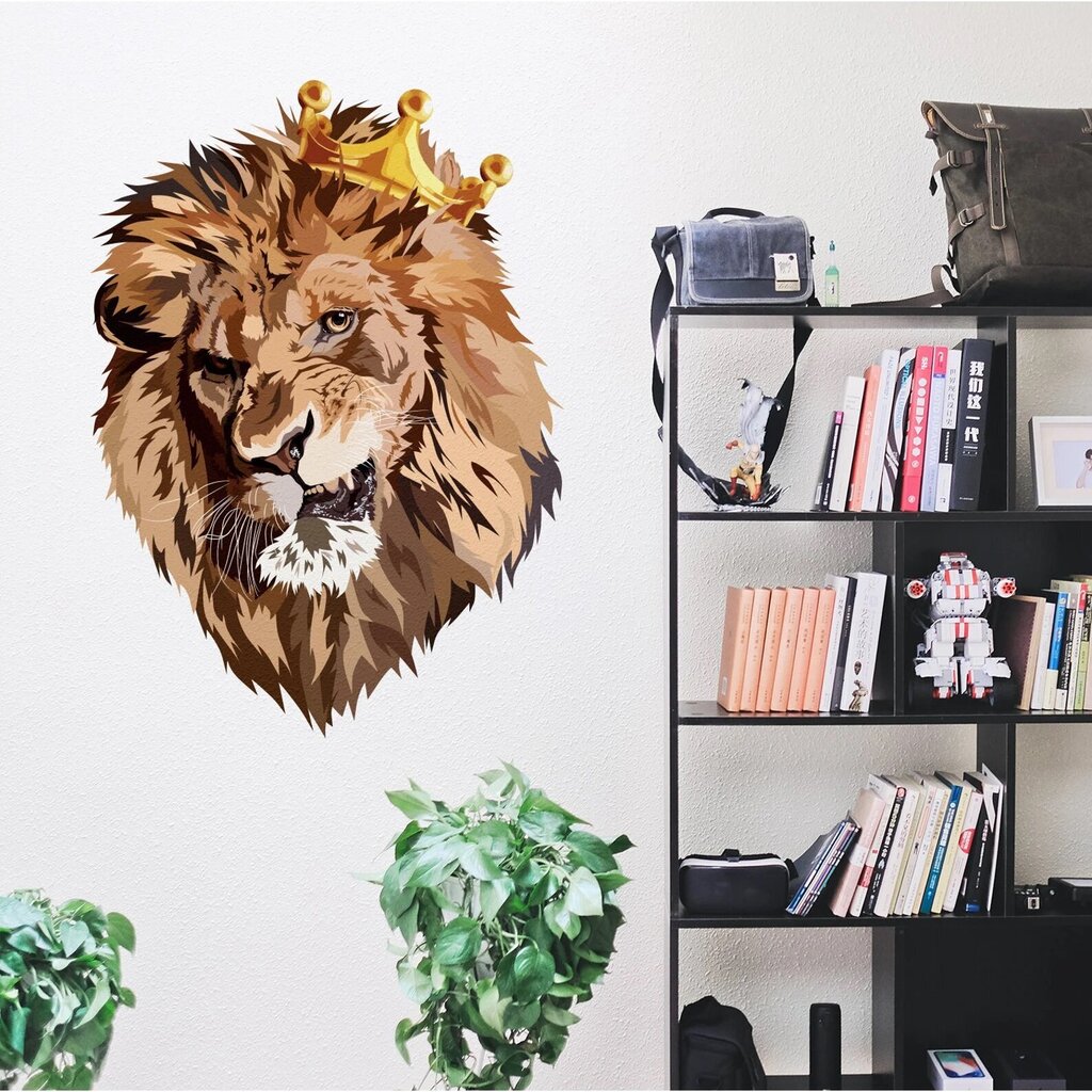 Leijonan pää seinätarra - Korkealaatuinen sisustuselementti - 120 x 88 cm hinta ja tiedot | Sisustustarrat | hobbyhall.fi