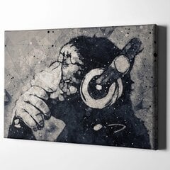 Banksyn ajaton graffititaulu - Mietiskelevä apina kuulokkeissa, retrotyyliä sisustukseen - 100 x 60 cm hinta ja tiedot | Sisustustarrat | hobbyhall.fi