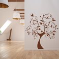 Vinyyli seinätarra - Suuri kaunis ruskea puu - Kasvien sisustus - 140 x 129 cm