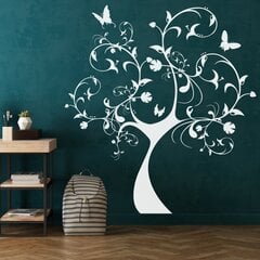 Suuri ja kaunis valkoinen puu - Kasvien sisustus - seinätarra - 140 x 129 cm hinta ja tiedot | Sisustustarrat | hobbyhall.fi