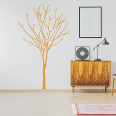 Vinyyli seinätarra keltaisella puusiluetilla - 140 x 88 cm - Botaninen sisustus. hinta ja tiedot | Sisustustarrat | hobbyhall.fi