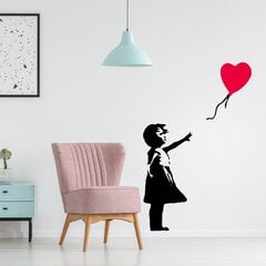 Vinyyli seinätarra Banksyn graffitista - tyttö sydänilmalla - sisustus - 80 cm hinta ja tiedot | Sisustustarrat | hobbyhall.fi