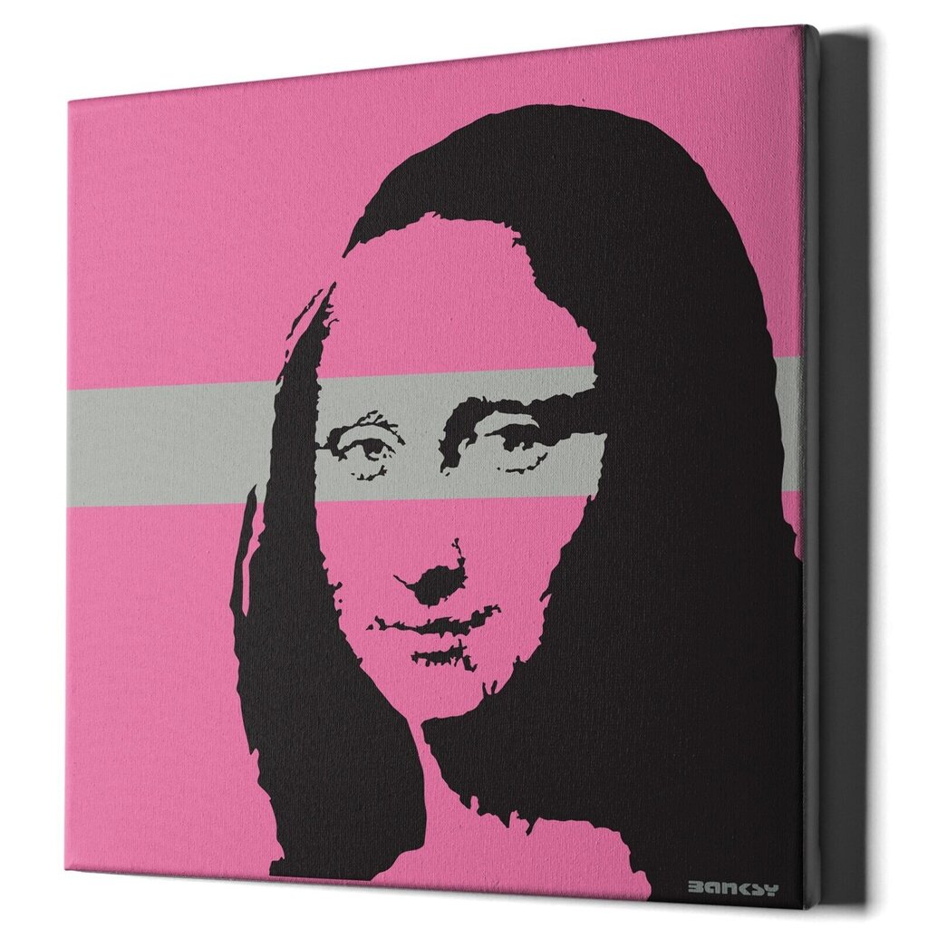 Banksyn seinäkangas Mona Lisa graffitilla - sisustuksen koristeluun - 100 x 100 cm hinta ja tiedot | Sisustustarrat | hobbyhall.fi