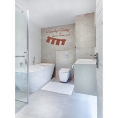 Vinyyli seinätarra Pesu ja motivaatioteksti oranssilla värillä Sisustus kylpyhuoneeseen - 100 x 66 cm hinta ja tiedot | Sisustustarrat | hobbyhall.fi