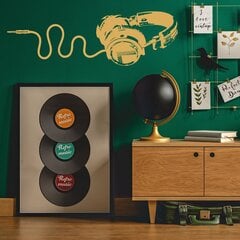 Vinyyli seinätarra Oranssit kuulokkeet Musiikkidesign Sisustusdekor - 120 x 40 cm hinta ja tiedot | Sisustustarrat | hobbyhall.fi