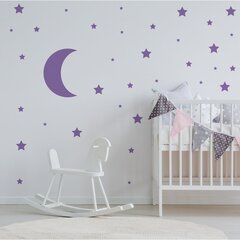 Vinyyli seinätarra violetit tähdet ja kuu sisustus - 116 kpl hinta ja tiedot | Sisustustarrat | hobbyhall.fi