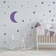 Vinyyli seinätarra violetit tähdet ja kuu sisustus - 116 kpl
