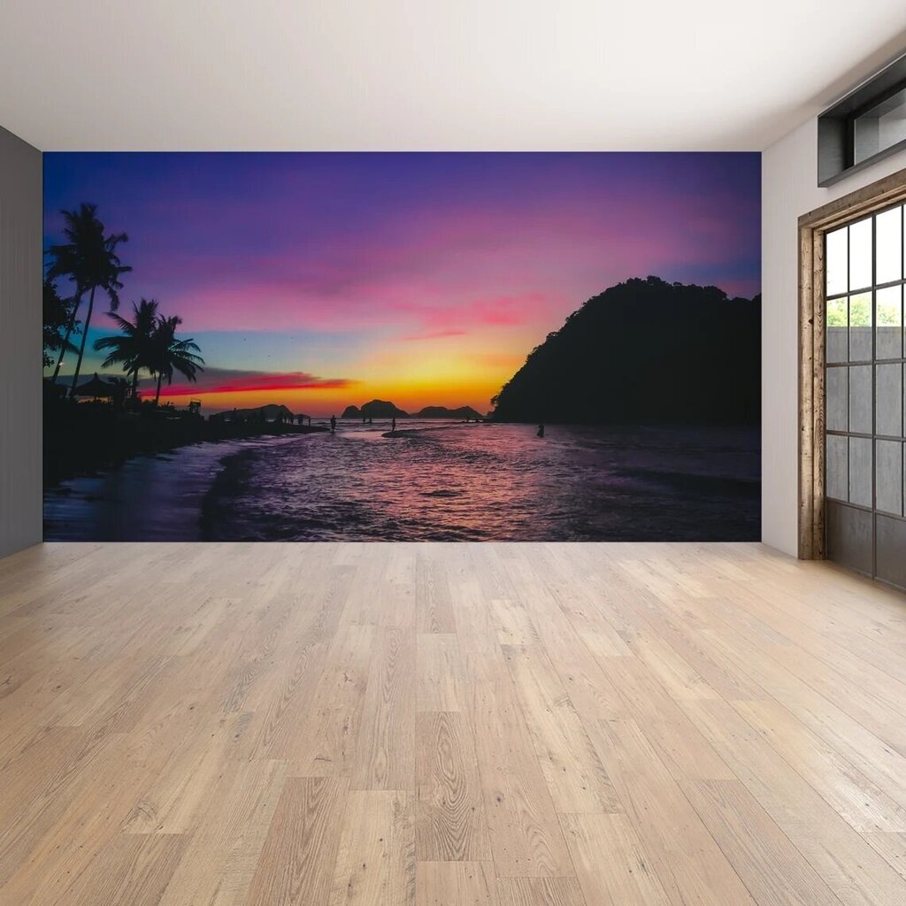 Rannan upea auringonlasku - valokuvatapetti kauniilla maisemalla - sisustus - 390 x 280 cm hinta ja tiedot | Sisustustarrat | hobbyhall.fi