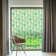 Vinyyli puoliksi läpinäkyvä tarra vihreillä lehdillä kylpyhuoneen ikkunaan tai oveen - 122 x 200 cm