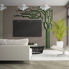 Vinyyli seinätarra vihreä TV:lle - sisustus olohuoneeseen tai makuuhuoneeseen - 200 x 200 cm hinta ja tiedot | Sisustustarrat | hobbyhall.fi