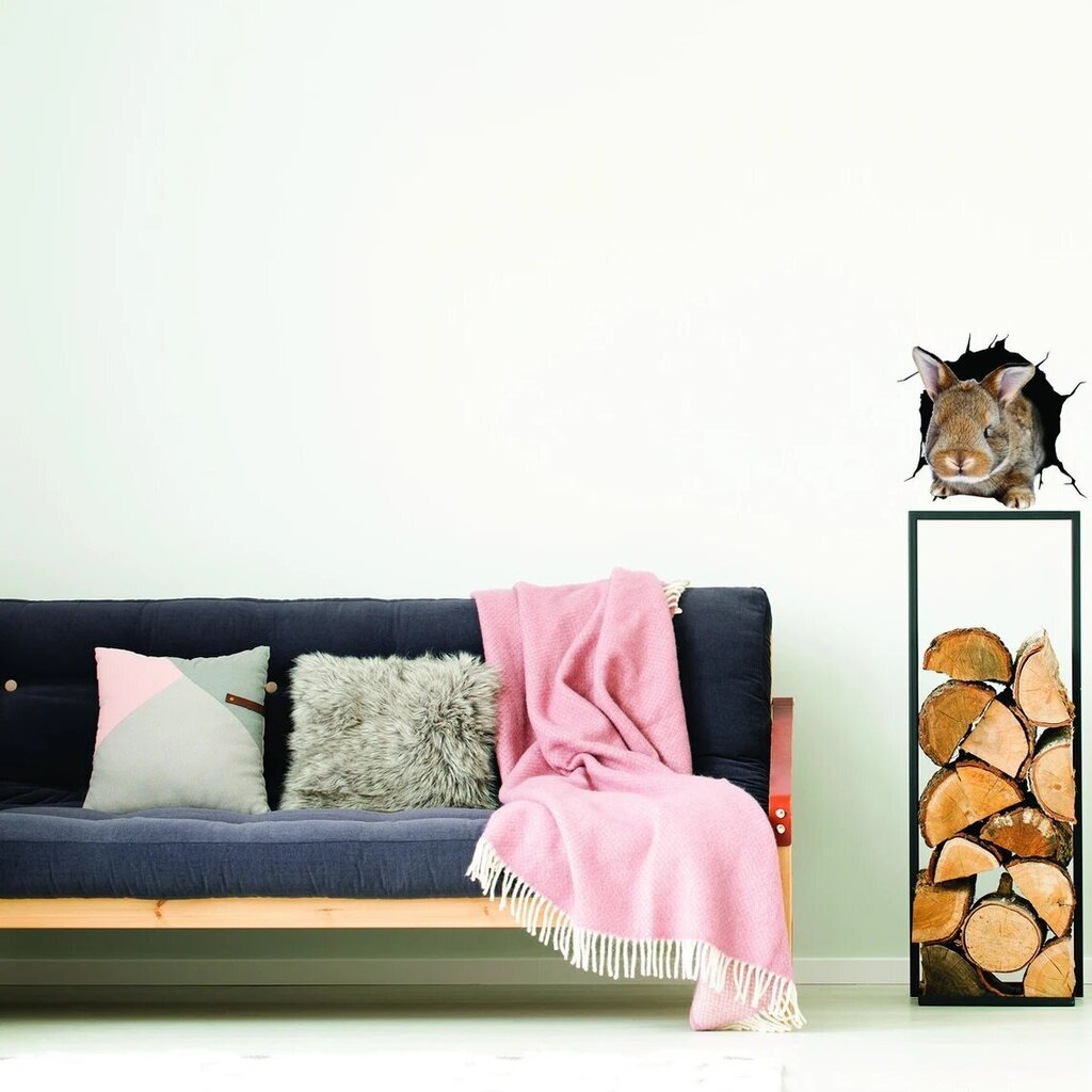 Vinyyli 3D seinätarra söpöllä jänöllä - sisustus koriste 40 x 30 cm hinta ja tiedot | Sisustustarrat | hobbyhall.fi