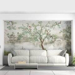 Valokuvatapetti joen rannalla olevasta puusta kiinalaisessa perinteisessä tyylissä - 390 x 280 cm. hinta ja tiedot | Sisustustarrat | hobbyhall.fi