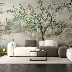 Valokuvatapetti joen rannalla olevasta puusta kiinalaisessa perinteisessä tyylissä - 390 x 280 cm. hinta ja tiedot | Sisustustarrat | hobbyhall.fi