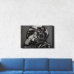 Banksyn Dj- Apina Astronautti Mustavalkoinen Graffiti Taulu 60x40 cm hinta ja tiedot | Taulut | hobbyhall.fi