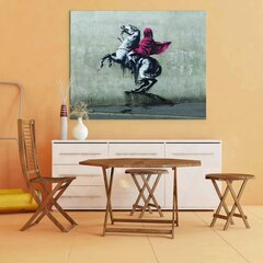 Banksyn seinäkangas Napoleon ratsastamassa hevosella - taidetta sisustukseen 120 x 78 cm hinta ja tiedot | Taulut | hobbyhall.fi