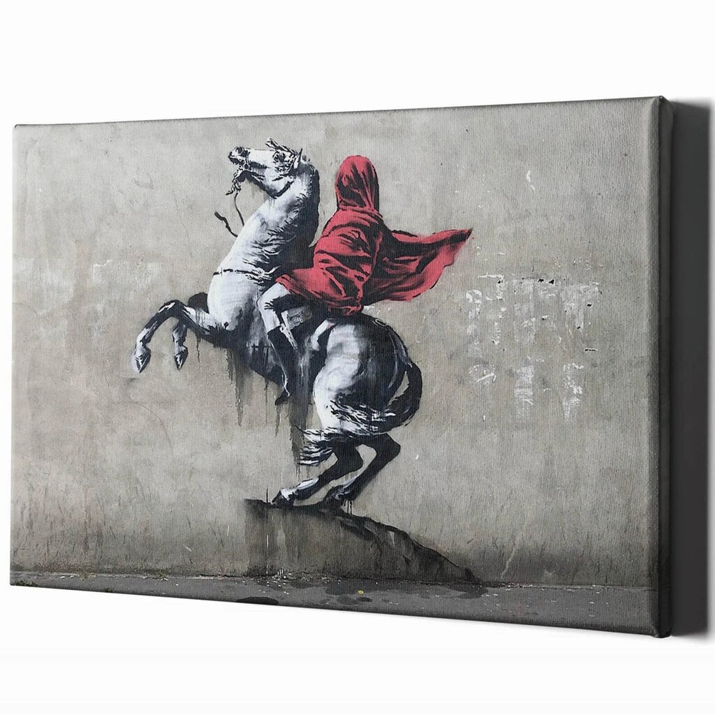 Banksyn seinäkangas Napoleon ratsastamassa hevosella - taidetta sisustukseen 120 x 78 cm hinta ja tiedot | Taulut | hobbyhall.fi