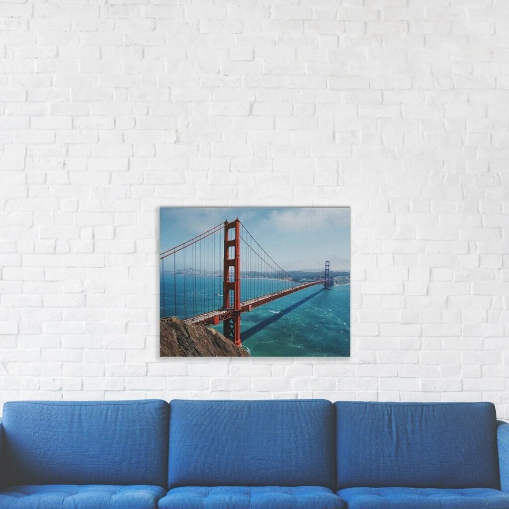 Seinäkangas San Franciscon maisemalla sillalla - 60 x 40 cm, Sisustus koriste. hinta ja tiedot | Taulut | hobbyhall.fi