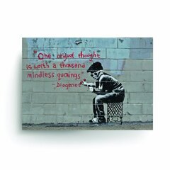 Banksyn seinäjuliste graffitilla, lainaus Diogenesiltä, sisustuskoriste - 78 x 55 cm hinta ja tiedot | Taulut | hobbyhall.fi