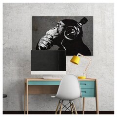 Banksyn graffititaulu DJ-apinalla korvakuulokkeissa - 120 x 83 cm - Sisustuskoriste hinta ja tiedot | Taulut | hobbyhall.fi