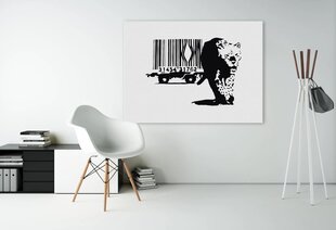 Seinäkangas Banksyn graffitilla Leopardi ja viivakoodi sisustukseen - 100 x 71 cm hinta ja tiedot | Decords Huonekalut ja sisustus | hobbyhall.fi