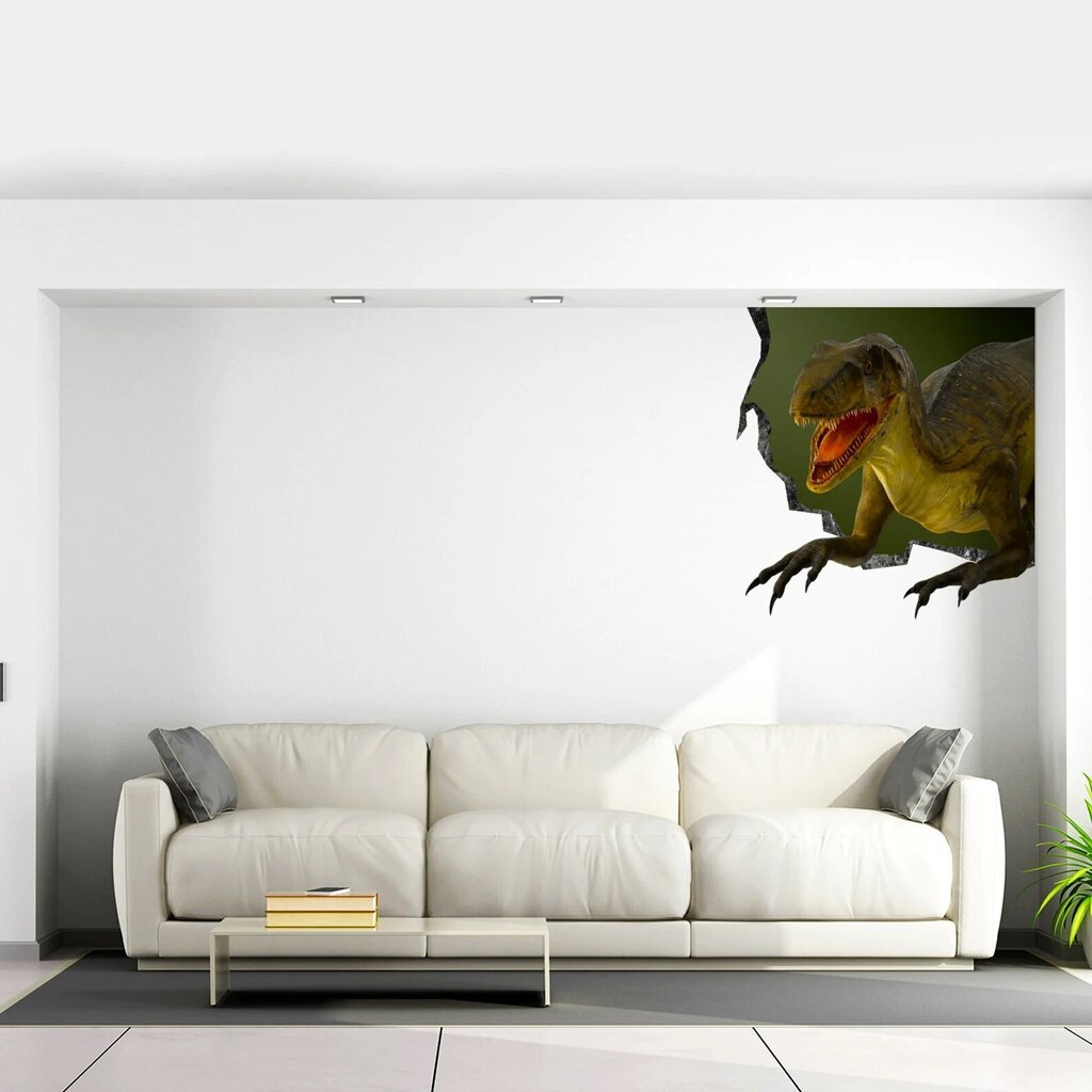 Vinyyli seinätarra 3D Dinosaur sisustus lastenhuoneeseen - 100 x 100 cm hinta ja tiedot | Sisustustarrat | hobbyhall.fi