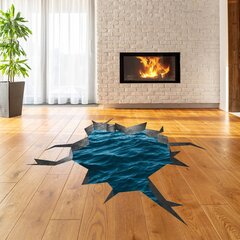 Vinyyli lattian tarra 3D meri-ikkuna lastenhuoneeseen - 120 x 73 cm hinta ja tiedot | Sisustustarrat | hobbyhall.fi