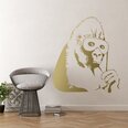 Banksyn gorillan kasvonaamioseinätarra – Kultainen vinyyli sisustuselementti – 53 x 60 cm