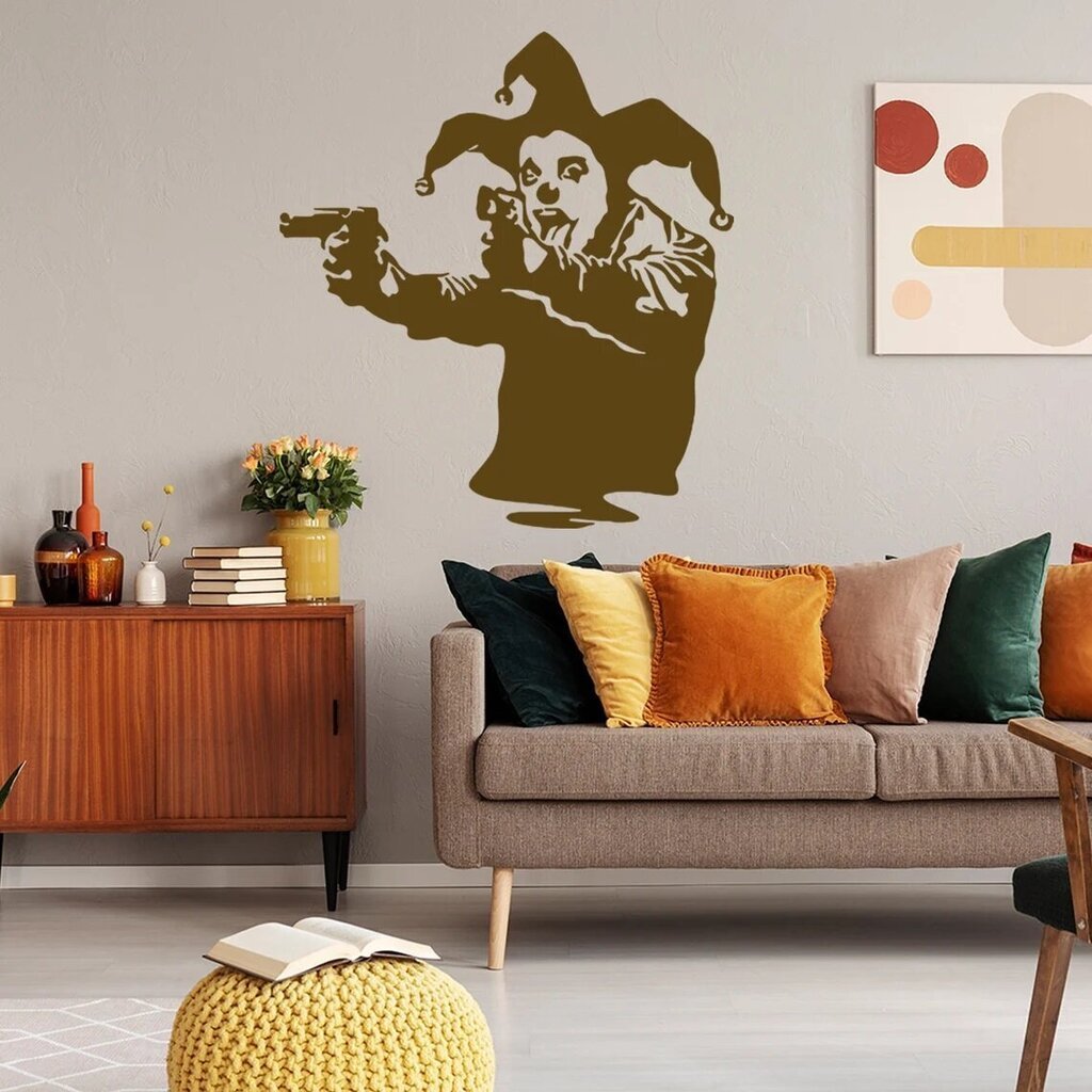 Vinyyli seinätarra Banksy Jokeri aseella - sisustustarra 100 x 91 cm hinta ja tiedot | Sisustustarrat | hobbyhall.fi