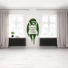 Vinyyli tarra vihreällä värillä Banksyn graffitiseinään apinasta lainauksella - sisustus - 120 x 58 cm hinta ja tiedot | Sisustustarrat | hobbyhall.fi