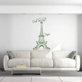 Vinyyli vihreä seinätarra Eiffel-torni Pariisi ranskalainen sisustus - 120 x 53 cm