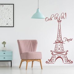 Punainen Eiffel-torni seinätarra - Pariisin ranskalainen sisustus - 120 x 53 cm hinta ja tiedot | Sisustustarrat | hobbyhall.fi