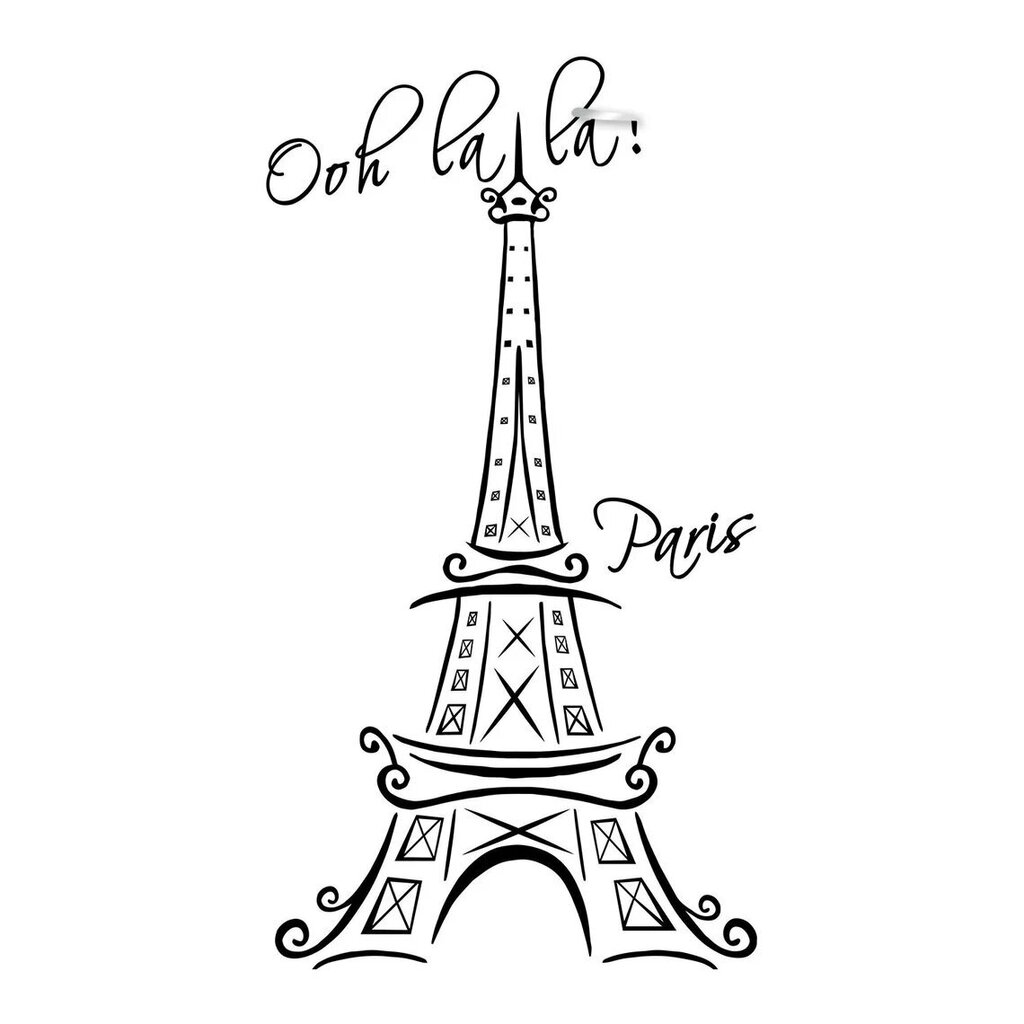 Vinyyli seinätarra Musta Eiffel-torni Pariisi Ranskalainen sisustus - 120 x 53 cm hinta ja tiedot | Sisustustarrat | hobbyhall.fi
