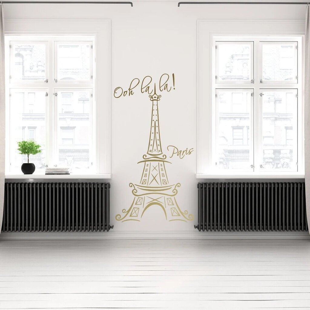 Vinyyli kultainen seinätarra Eiffel-torni Pariisi Ranskalainen sisustus - 120 x 53 cm hinta ja tiedot | Sisustustarrat | hobbyhall.fi