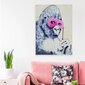Seinäkangas Gorilla pinkissä naamiossa - Tyylikäs sisustus - 60 x 40 cm hinta ja tiedot | Sisustustarrat | hobbyhall.fi