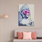 Seinäkangas Gorilla pinkissä naamiossa - Tyylikäs sisustus - 60 x 40 cm hinta ja tiedot | Sisustustarrat | hobbyhall.fi