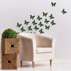 Vinyyli seinätarra Vihreät perhoset sisustustarra - 24 kpl. hinta ja tiedot | Sisustustarrat | hobbyhall.fi