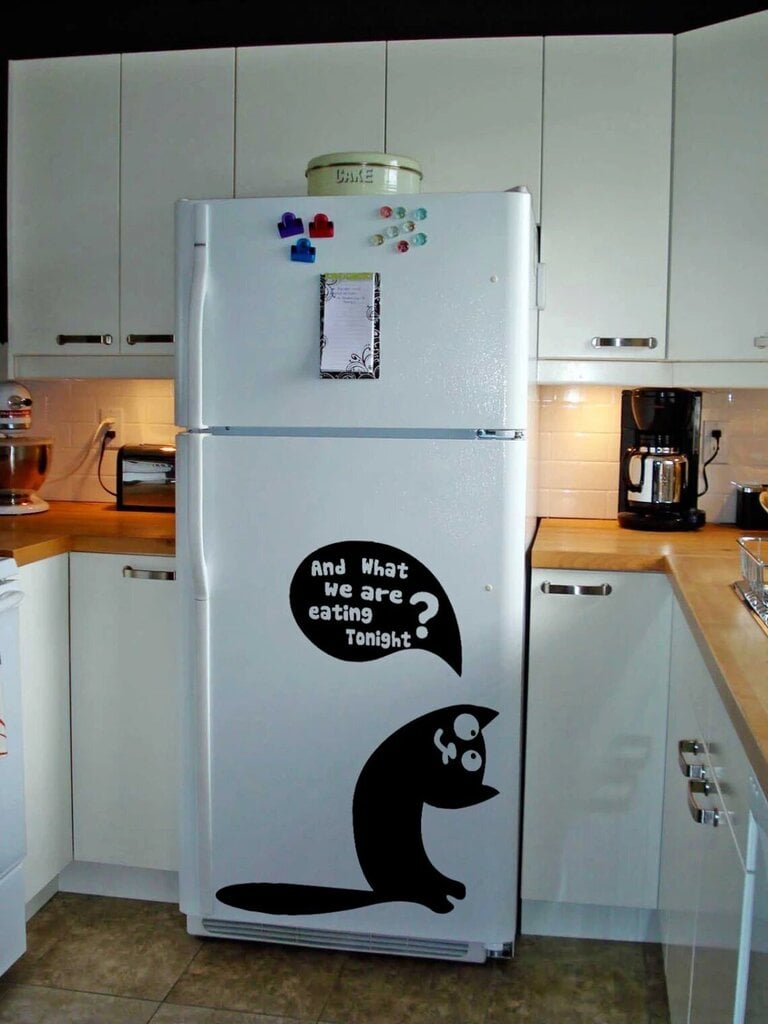 Nälkäinen kissa jääkaappimagneetti - sisustuselementti keittiöön (30 x 22 cm) hinta ja tiedot | Sisustustarrat | hobbyhall.fi