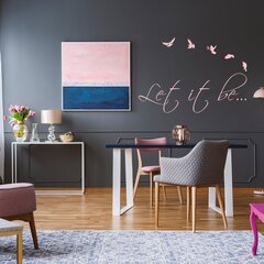 Vinyyli seinätarra vaaleanpunainen teksti ja linnut sisustustarra - 100 x 35 cm hinta ja tiedot | Sisustustarrat | hobbyhall.fi