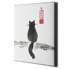 Japanilainen kissa seinäkangas - tyylikäs sisustus - 40 x 60 cm hinta ja tiedot | Sisustustarrat | hobbyhall.fi