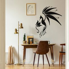 Musta seinätarra Kolibri ja kukka sisustukseen - 100 x 86 cm hinta ja tiedot | Sisustustarrat | hobbyhall.fi