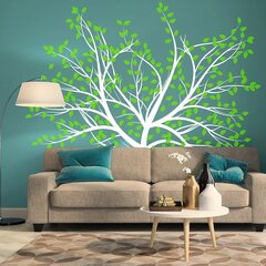 Vinyyli seinätarra Valkoinen puu lehdillä - 180 x 147 cm, kasvien sisustus. hinta ja tiedot | Sisustustarrat | hobbyhall.fi