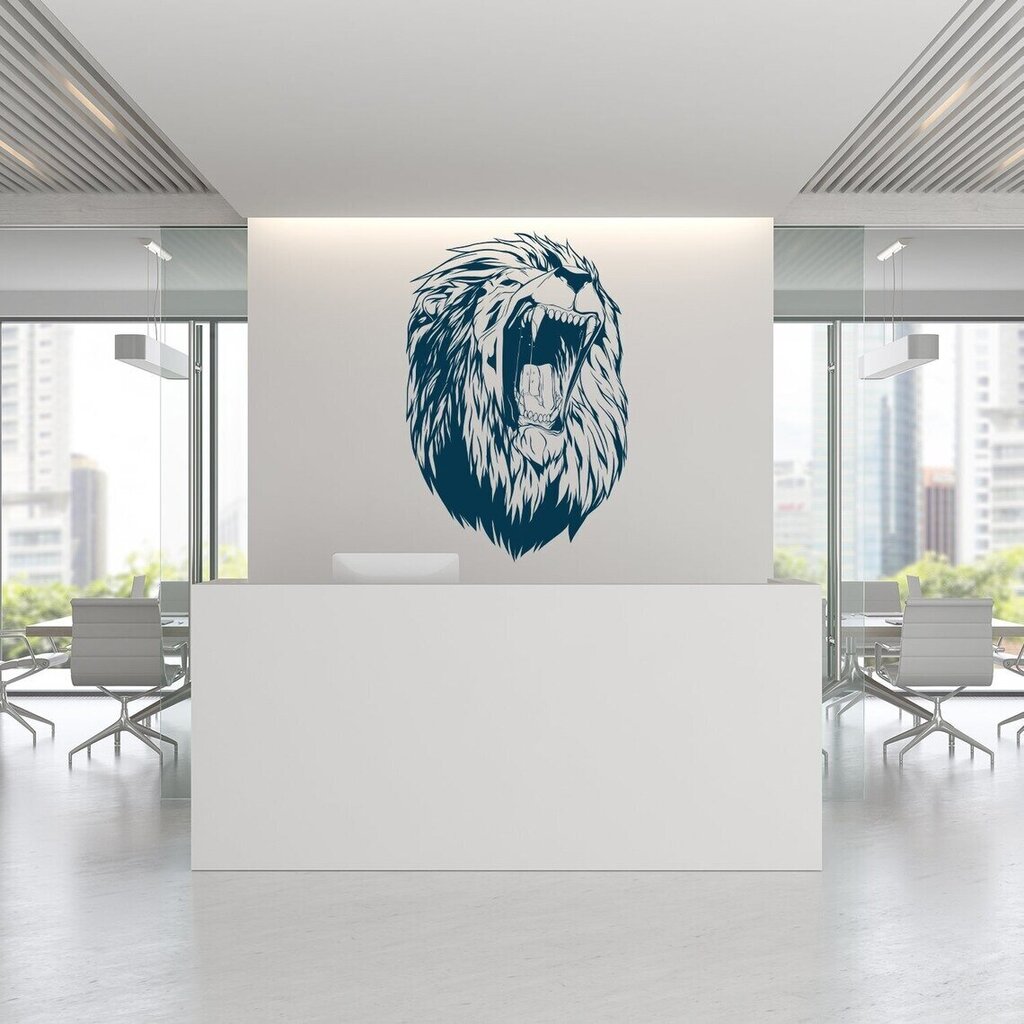 Vinyyli seinätarra sininen Leijonan pää sisustustarra - 120 x 81 cm hinta ja tiedot | Sisustustarrat | hobbyhall.fi
