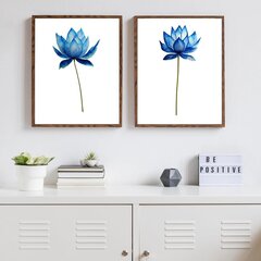 Seinäjuliste Kukat Lotus Sisustus - 2 kpl, A3 (40 x 29 cm) hinta ja tiedot | Sisustustarrat | hobbyhall.fi