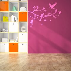 Vinyyli vaaleanpunainen seinätarra Puun oksat ja linnut - Kasvien sisustus - 100 x 76 cm hinta ja tiedot | Sisustustarrat | hobbyhall.fi
