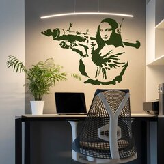 Vinyyli seinätarra vihreällä Banksy Mona Lisa aseilla - sisustus - 120 x 81 cm hinta ja tiedot | Sisustustarrat | hobbyhall.fi
